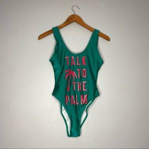 Missguided “Talk to the Palm” Scoop Back One Piece D